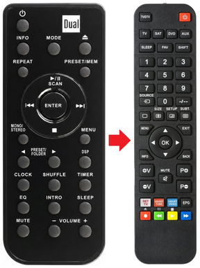 Afstandsbediening geschikt voor DUAL DAB-555 productfoto