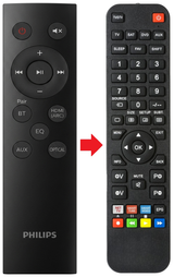 TAB5308/10 PHILIPS afstandsbediening - vergelijking