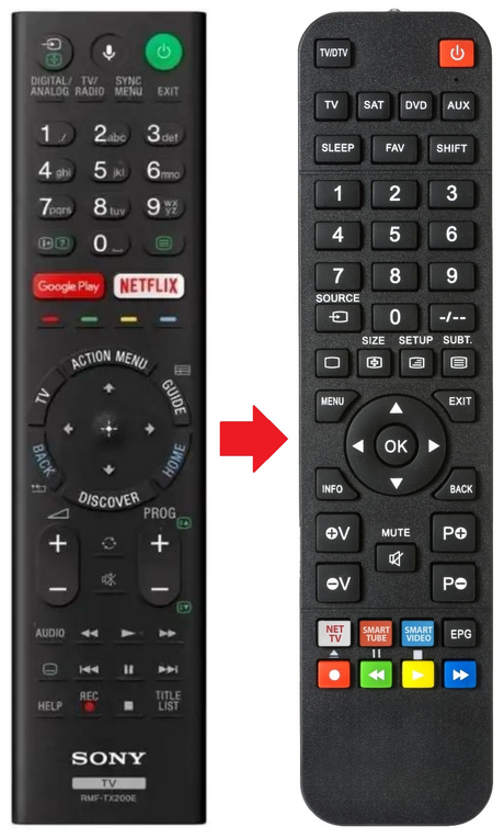 125 LG afstandsbediening - productfoto