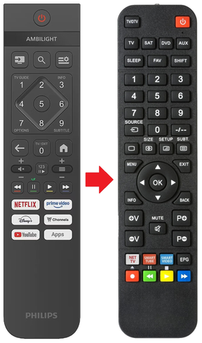 Afstandsbediening geschikt voor PHILIPS 32PFS6000/12 productfoto