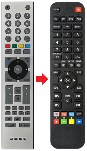 Vervangende GRUNDIG 40VLE6422BL afstandsbediening productfoto