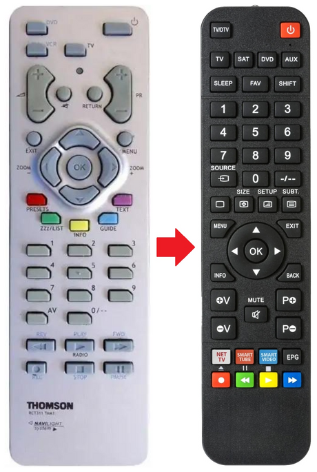 21DR1822 TELEFUNKEN afstandsbediening - productfoto