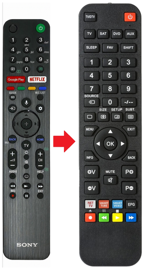Vervangende SONY KD-43XH8077 afstandsbediening productfoto