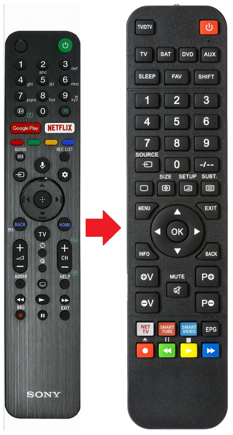 Vervangende SONY KD-43XH8077 afstandsbediening productfoto