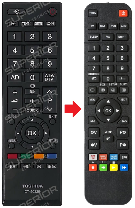 32L2433D TOSHIBA afstandsbediening - productfoto