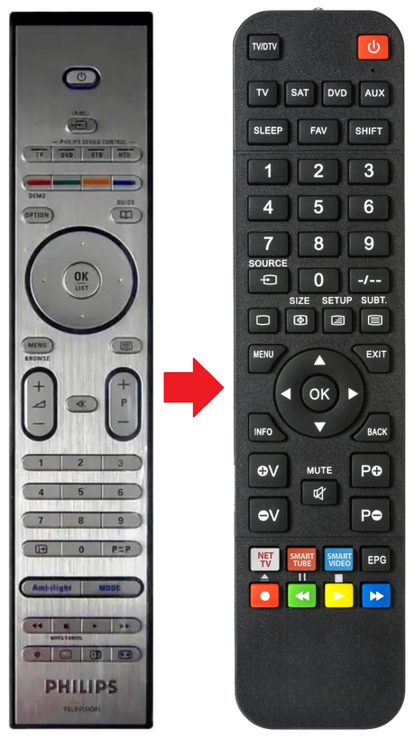 37PFL9732D PHILIPS afstandsbediening - productfoto