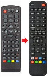 Vervangende ABLEE 1358-DVBT2 afstandsbediening productfoto