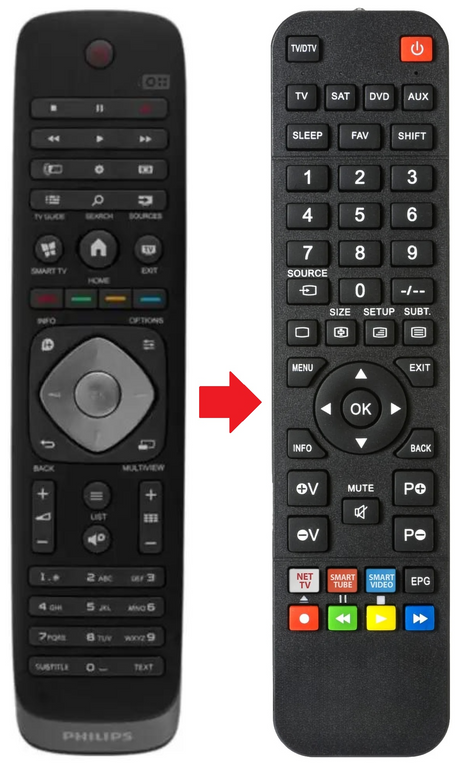 42PUS7809 PHILIPS afstandsbediening - productfoto