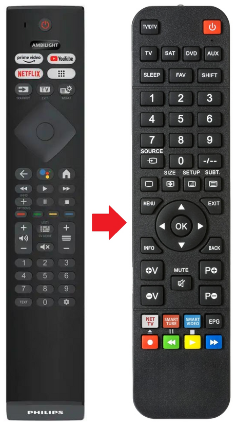 43PUS8818 PHILIPS afstandsbediening - productfoto