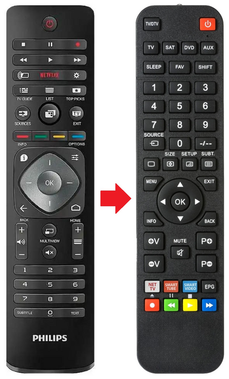 49PUS7100 PHILIPS afstandsbediening - productfoto