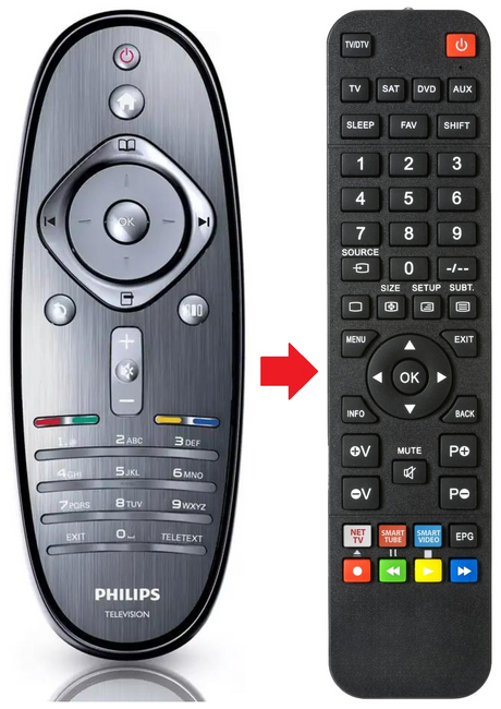 52PFL8605M PHILIPS afstandsbediening - productfoto