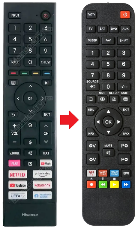 55A60G HISENSE afstandsbediening - productfoto