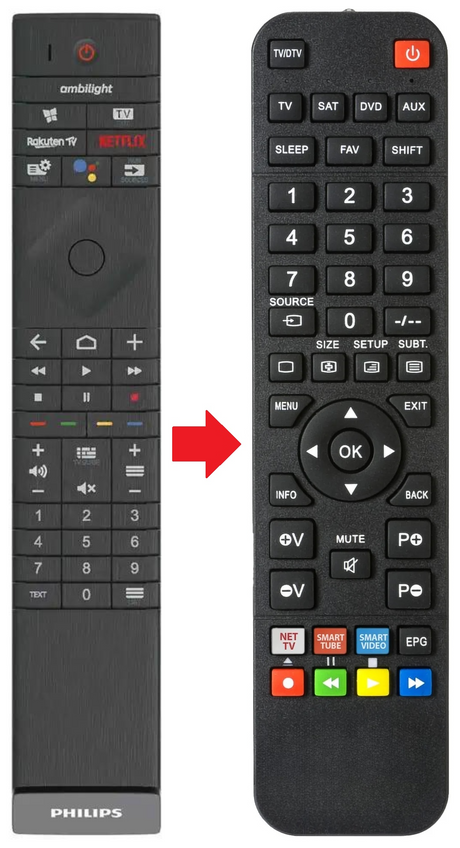 55OLED855 PHILIPS afstandsbediening - productfoto