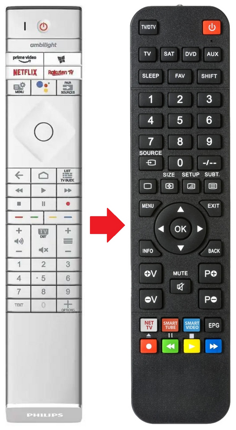 55OLED856 PHILIPS afstandsbediening - productfoto