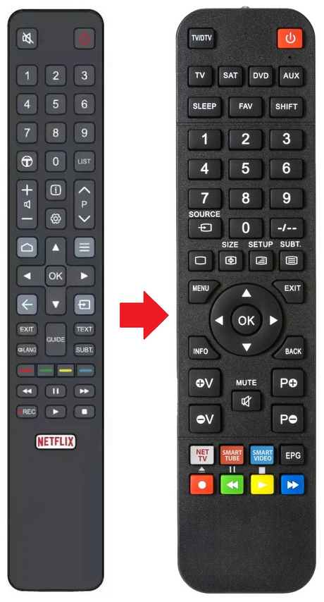 55P618 TCL afstandsbediening - productfoto