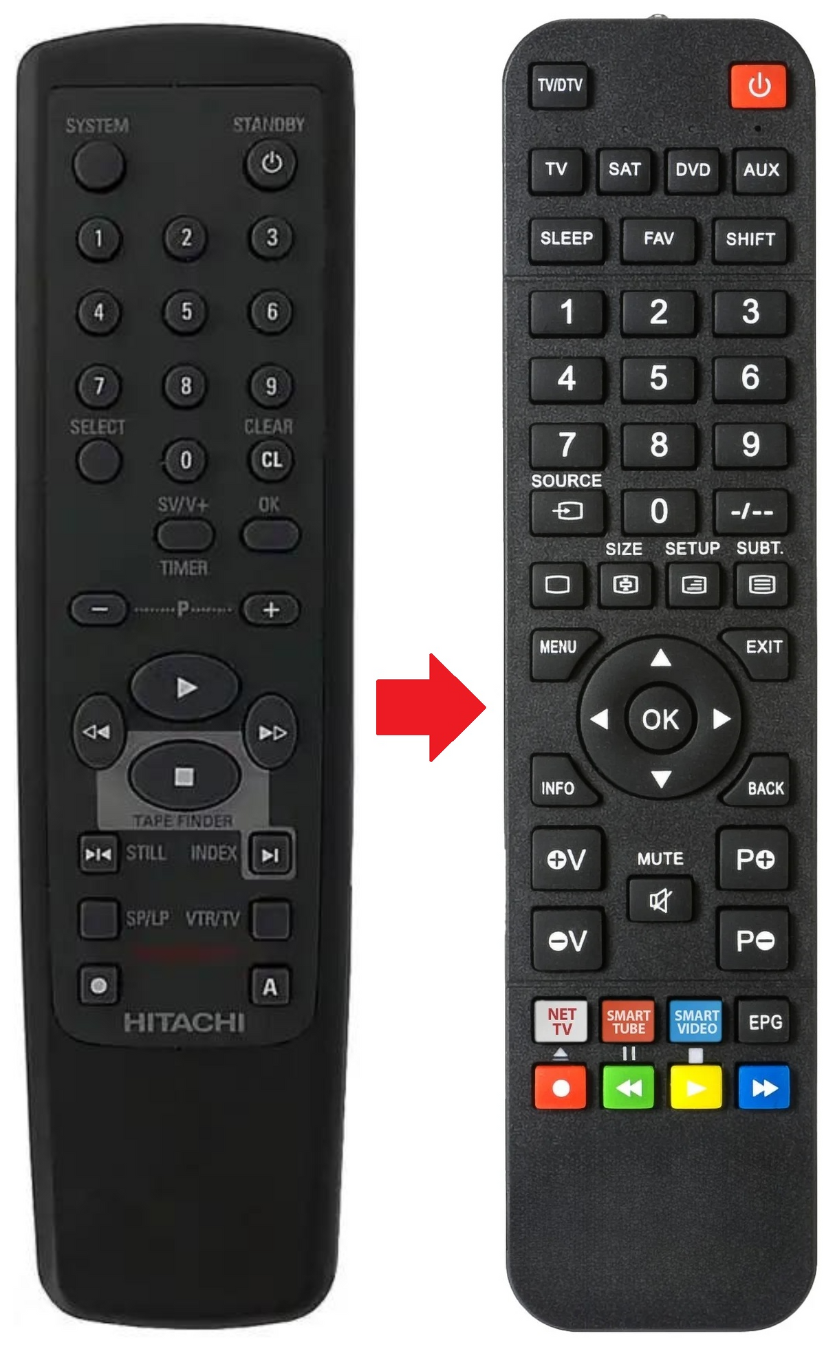 600E HITACHI afstandsbediening - productfoto