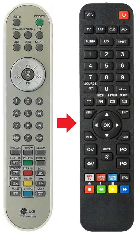 6710V00126R LG afstandsbediening - productfoto