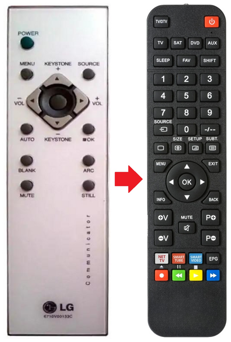 6710V00133C LG afstandsbediening - productfoto