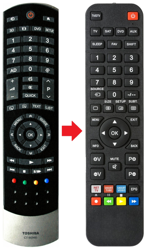 Vervangende TOSHIBA 32RL933 afstandsbediening productfoto