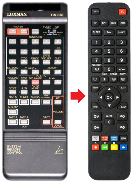 Afstandsbediening geschikt voor LUXMAN A-384 productfoto
