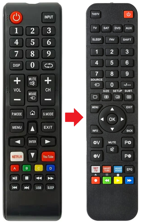 AKTV3922T-V-2 AKAI afstandsbediening - productfoto