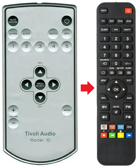 ALBERGO TIVOLI AUDIO afstandsbediening - productfoto