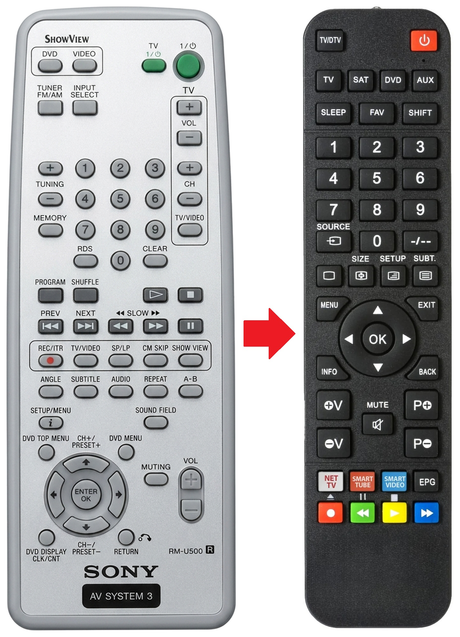AVD-K150N SONY afstandsbediening - vergelijking
