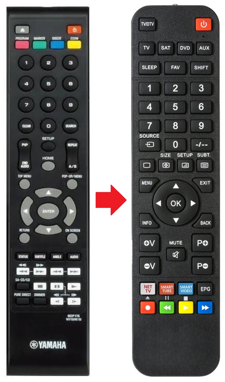 BD-S1067 YAMAHA afstandsbediening - productfoto