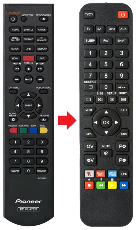 BDP-150 PIONEER afstandsbediening - productfoto