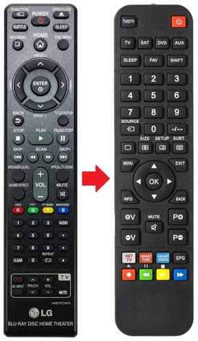 Afstandsbediening geschikt voor LG BH6220C productfoto