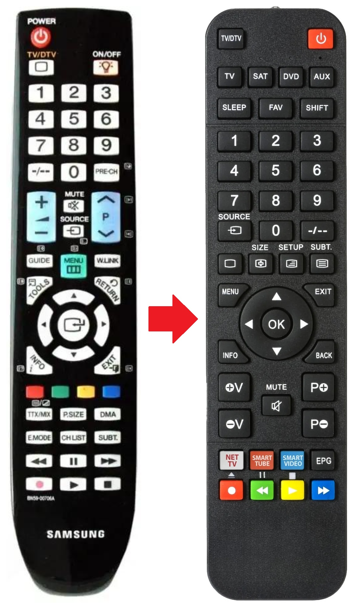 BN59-00706A SAMSUNG afstandsbediening - productfoto