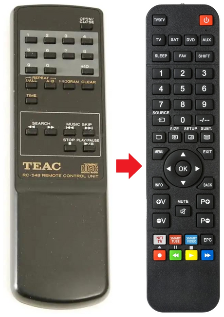 CD-P3400 TEAC TEAK afstandsbediening - productfoto