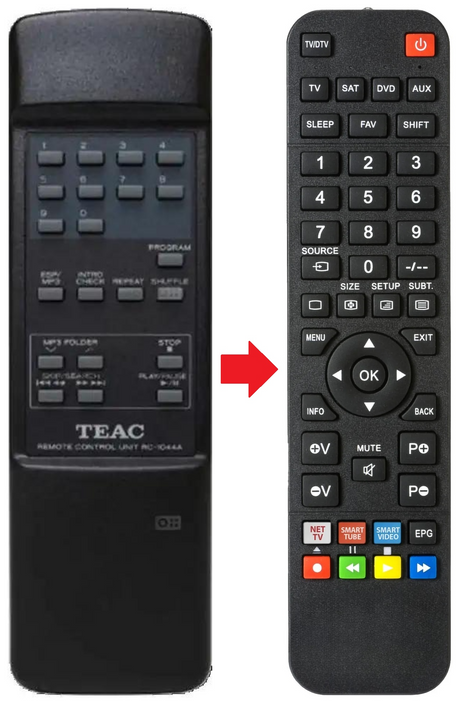 CD-P TEAC TEAK afstandsbediening - productfoto