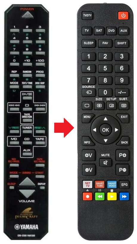 CDX-E400 YAMAHA afstandsbediening - productfoto