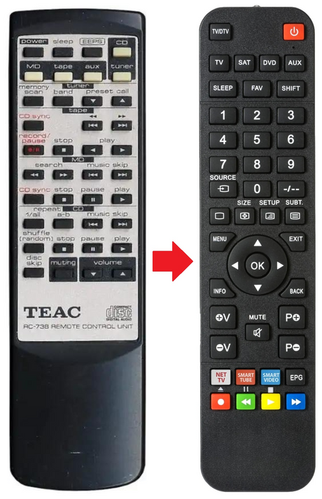 CR-H100 TEAC TEAK afstandsbediening - productfoto
