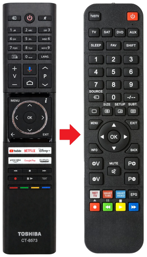 Afstandsbediening geschikt voor TOSHIBA CT-8573 productfoto