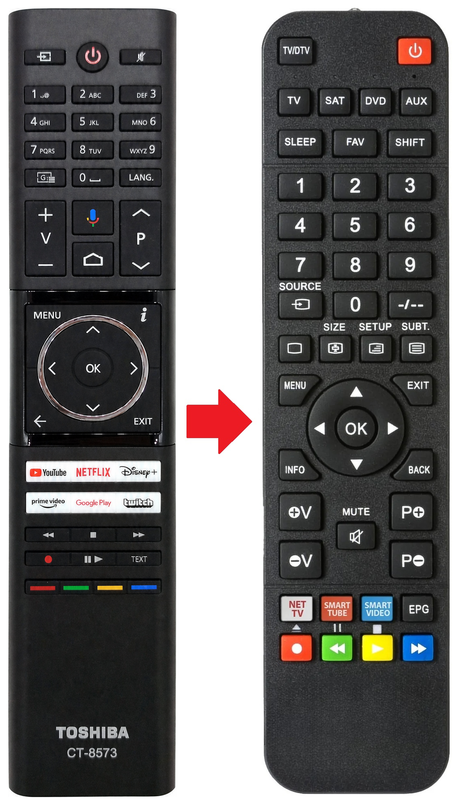 Afstandsbediening geschikt voor TOSHIBA CT-8573 productfoto