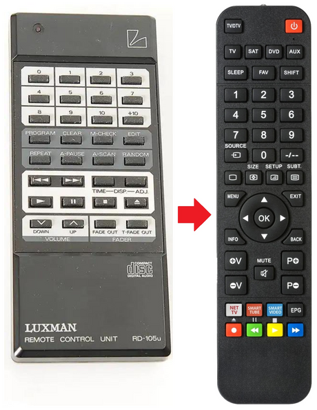 D-105U LUXMAN afstandsbediening - productfoto