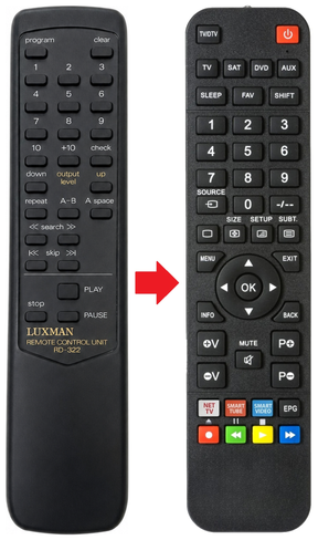 D-322 LUXMAN afstandsbediening productfoto