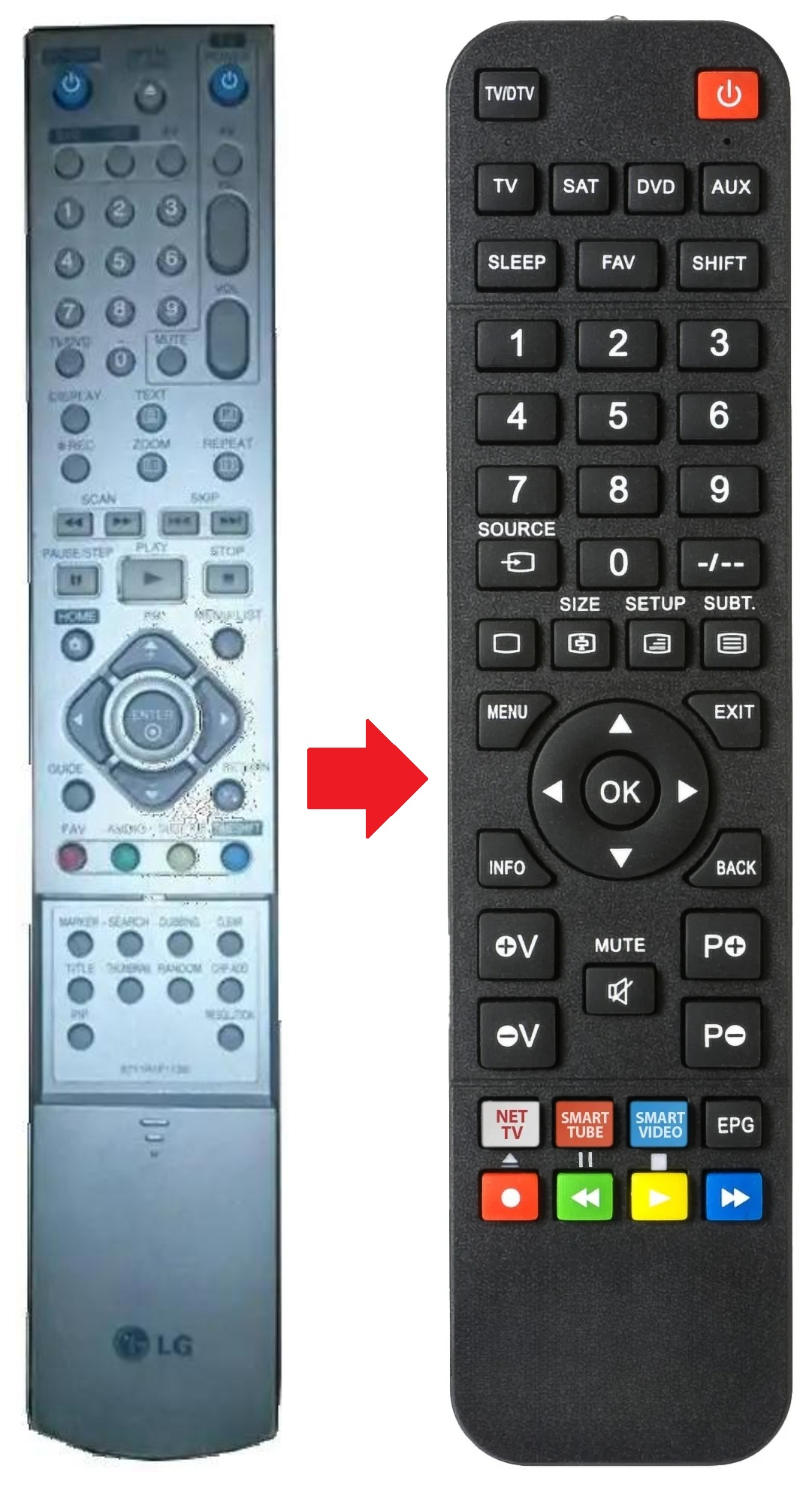 DBRH197 LG afstandsbediening - productfoto