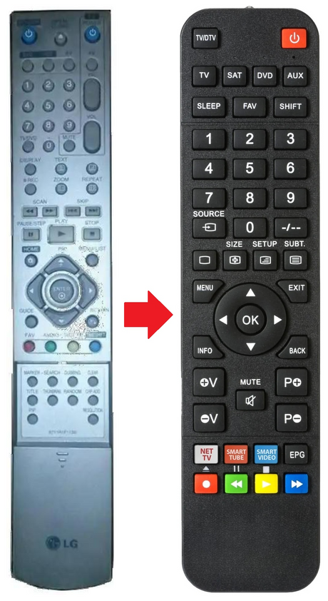 DBRH197 LG afstandsbediening - productfoto