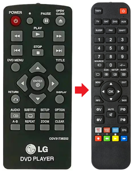 DP132 LG afstandsbediening - productfoto