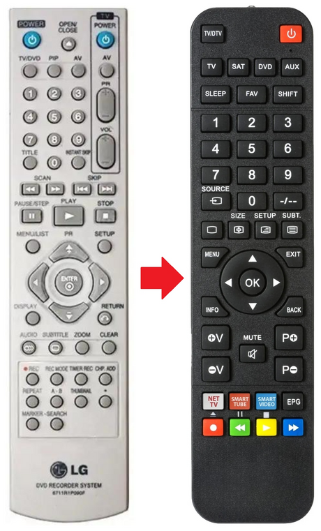 DR7800 LG afstandsbediening - productfoto