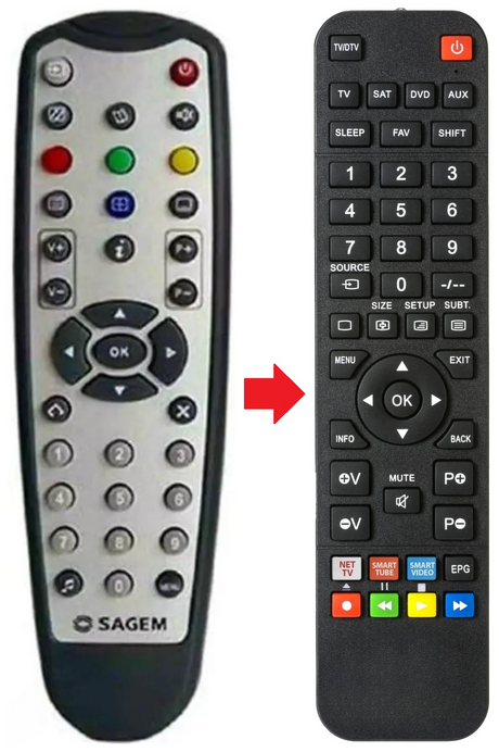 DS81HD SAGEMCOM afstandsbediening - productfoto
