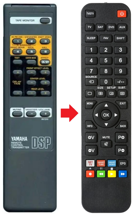 DSP-E390 YAMAHA afstandsbediening - productfoto