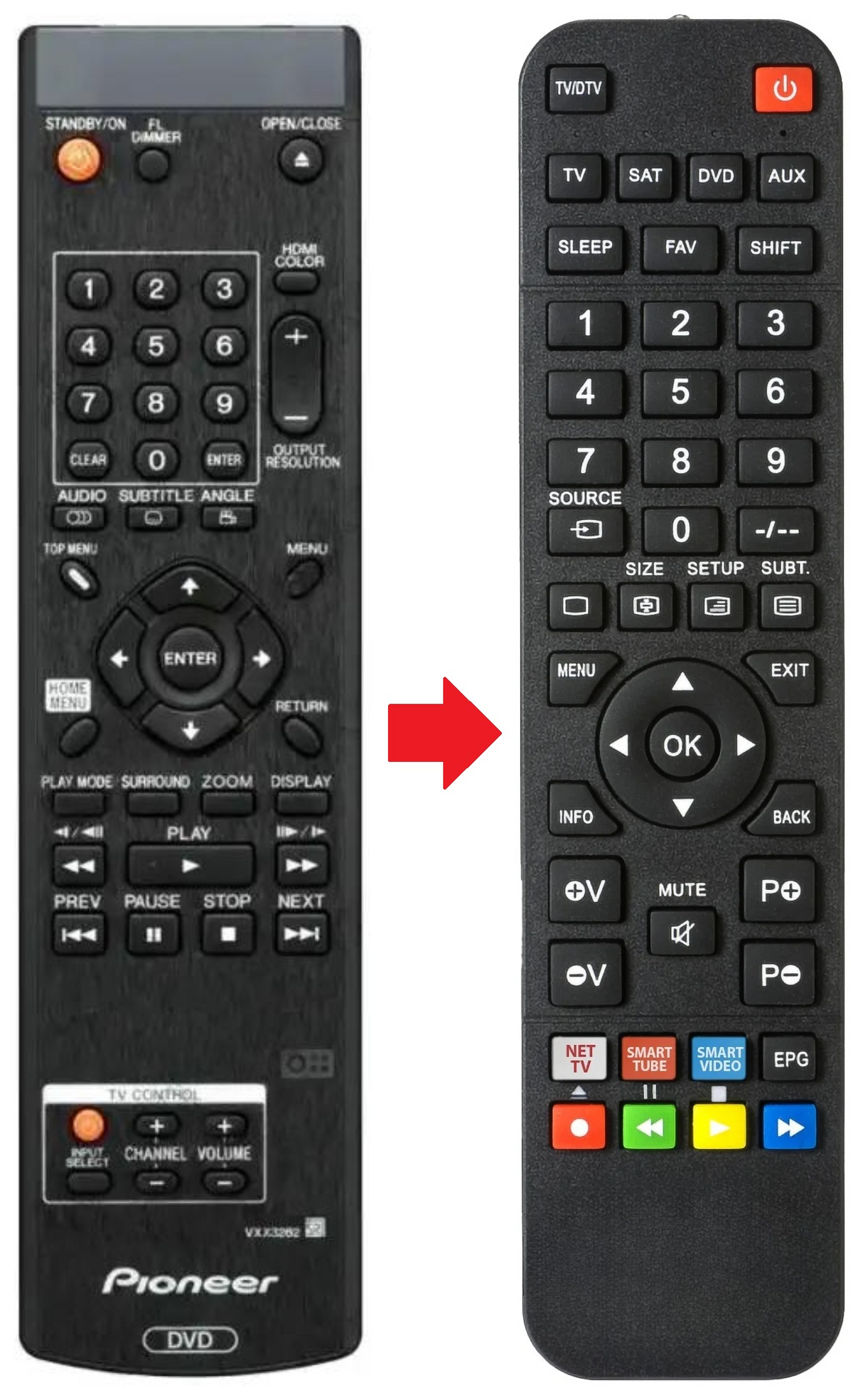 DV-LX50 PIONEER afstandsbediening - productfoto