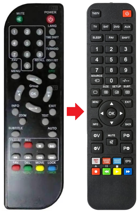 DVB-T2500R MPMAN afstandsbediening - productfoto