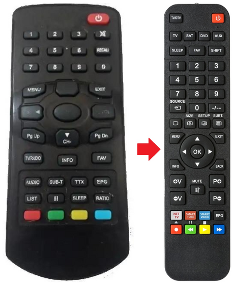 DVBT100 DIKOM afstandsbediening - productfoto
