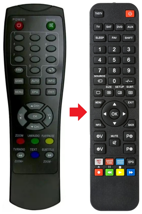 DVBTS2000NV MPMAN afstandsbediening - productfoto