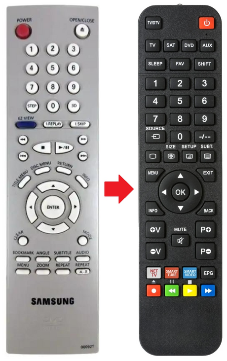 DVD-E232 SAMSUNG afstandsbediening - productfoto